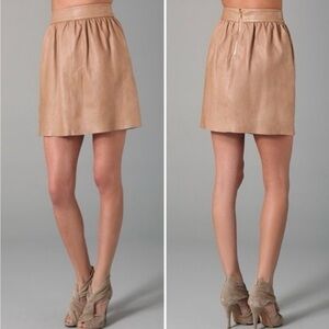 Alice + Olivia Tulip Leather Skirt